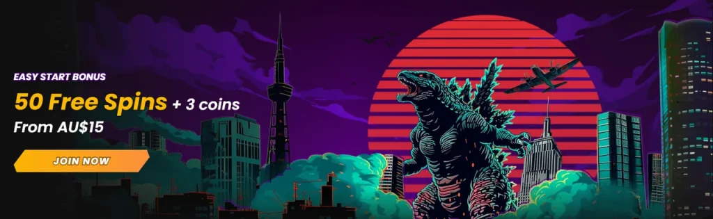 Wild Tokyo casino Australia review hero, logo with Japanese-inspired theme and weekly cashback branding